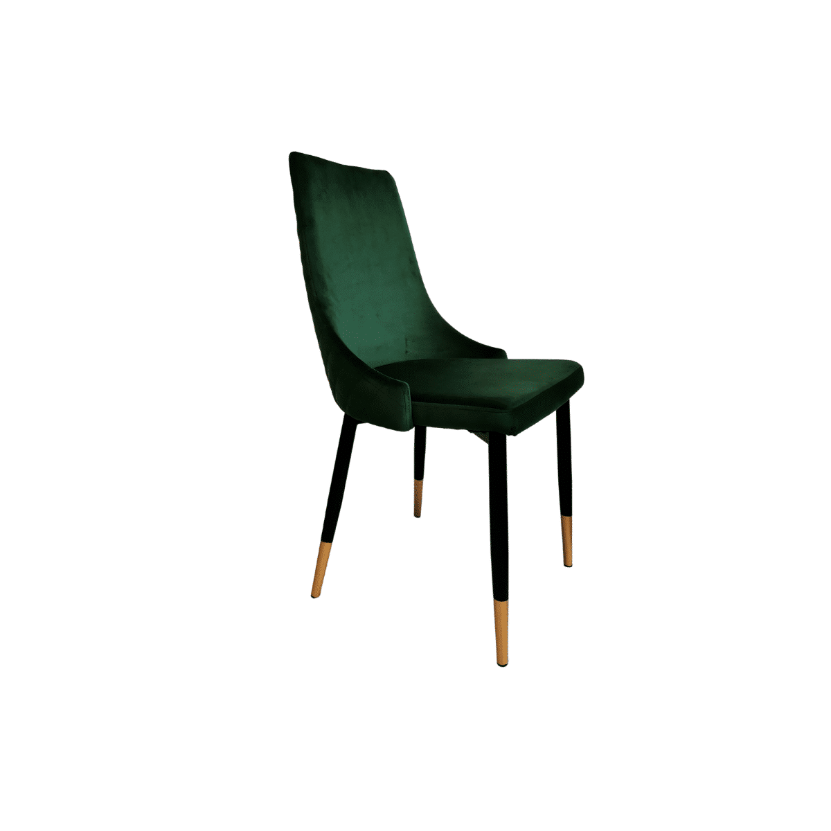 SET 4 Scaune Oro, structura metalica, catifea - VERDE INCHIS