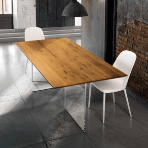 MASA GLASS - BLAT LEMN MASIV CU PICIOR STICLA SECURIZATA