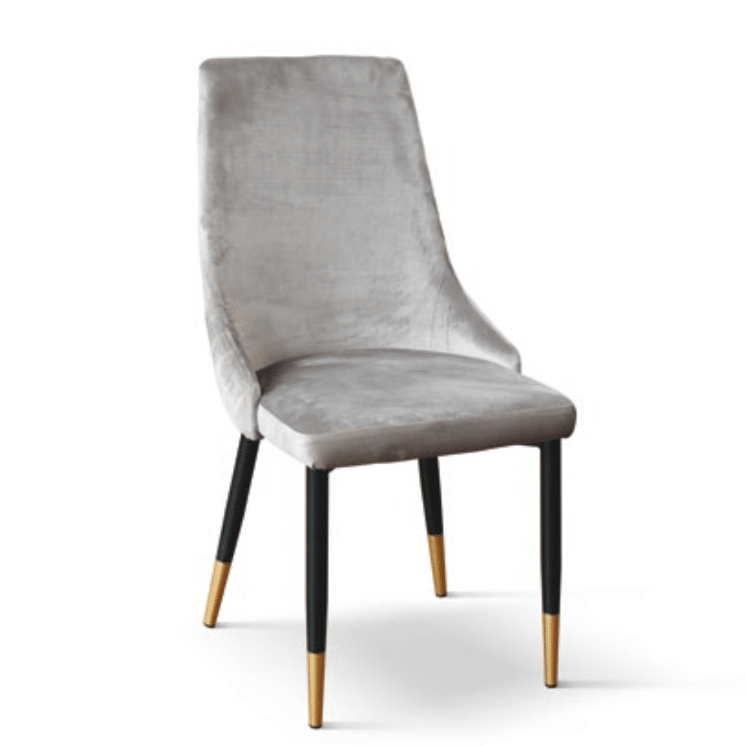 SET 4 Scaune Oro, structura metalica, catifea - GRI