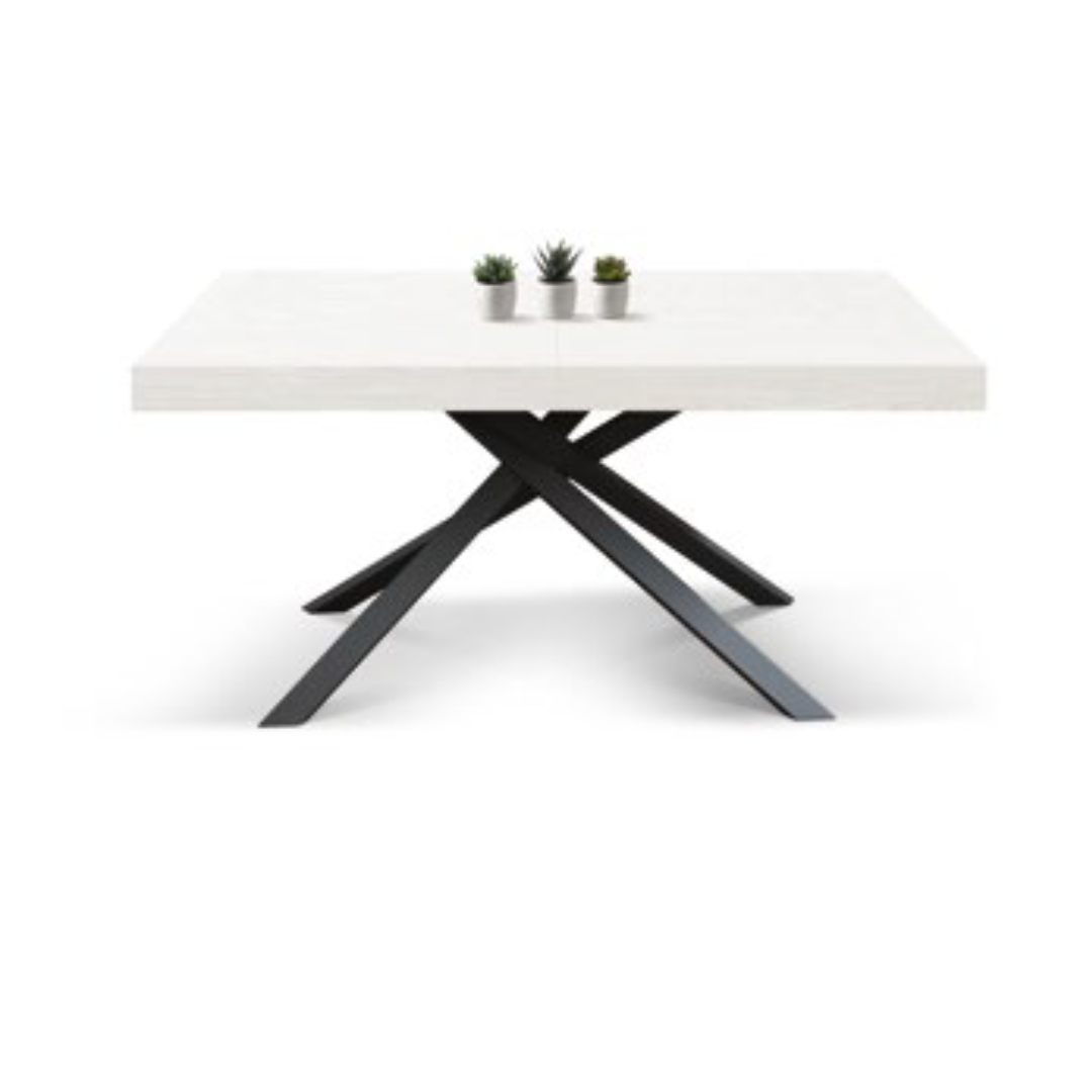 Masă Tifany BLAT ALB FRASIN - 140 cm / 90 / h 77 - NEGRU