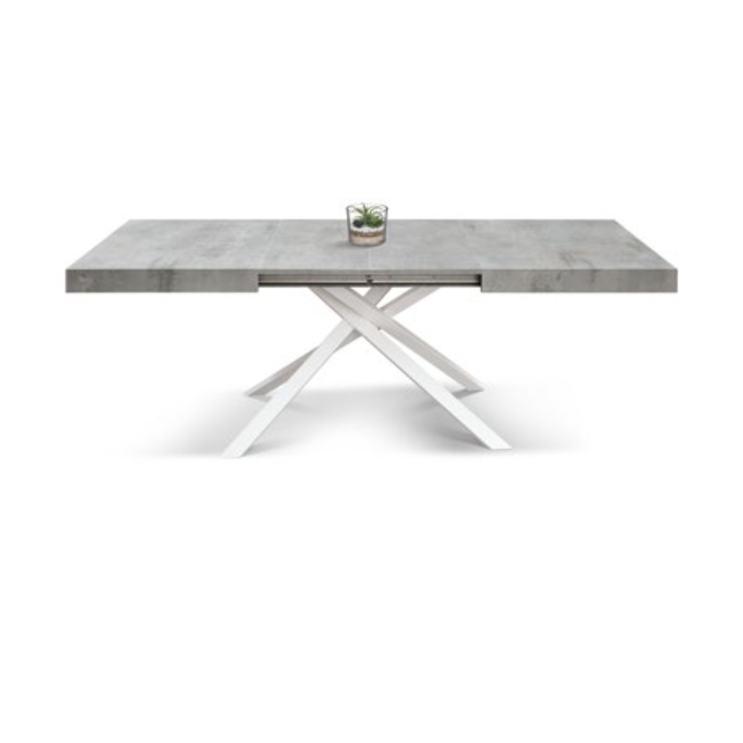 Masă Tifany extensibilă BLAT GRI CIMENT - 140 cm / 90 / h 77 - ALB