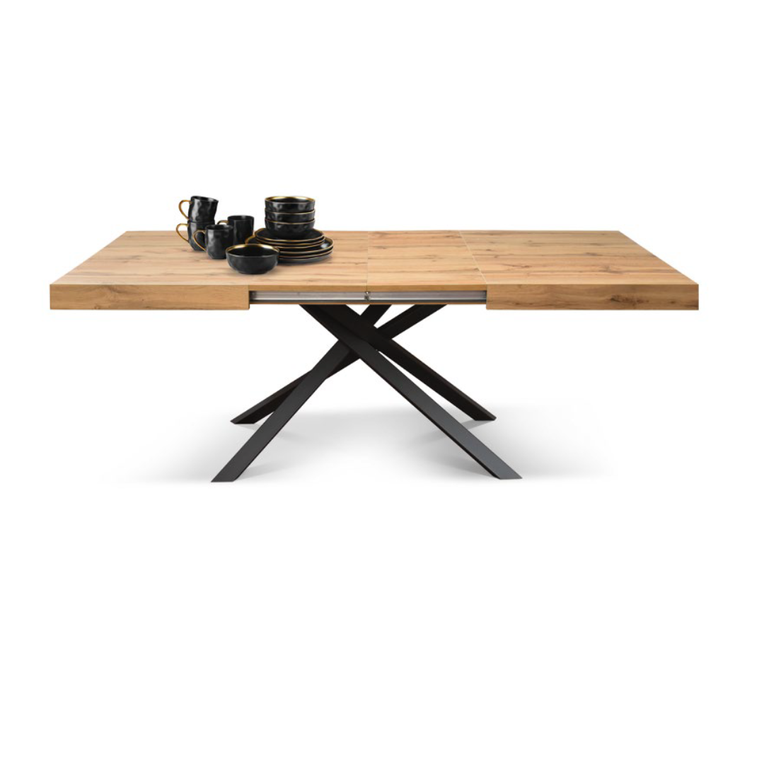Masă Tifany BLAT RUSTIC - 95 cm / 90 cm / 77 - NEGRU