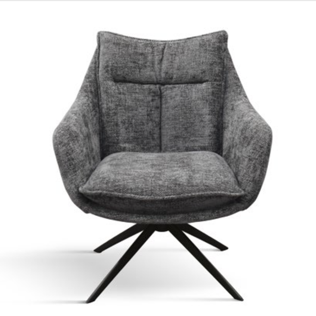 Fotoliu Magnum, structura metalica, din tesatura - GRI