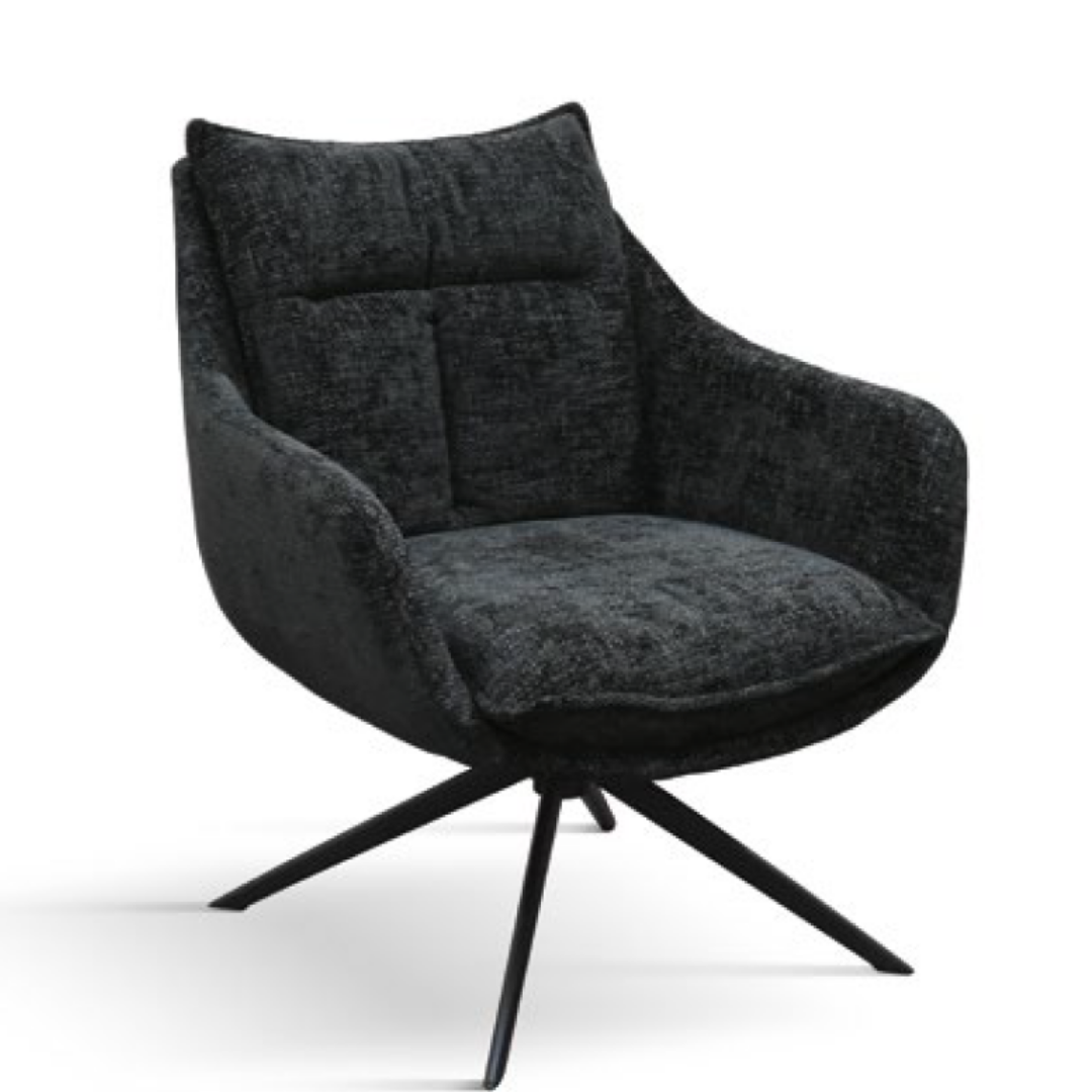 Fotoliu Magnum, structura metalica, din tesatura - NEGRU