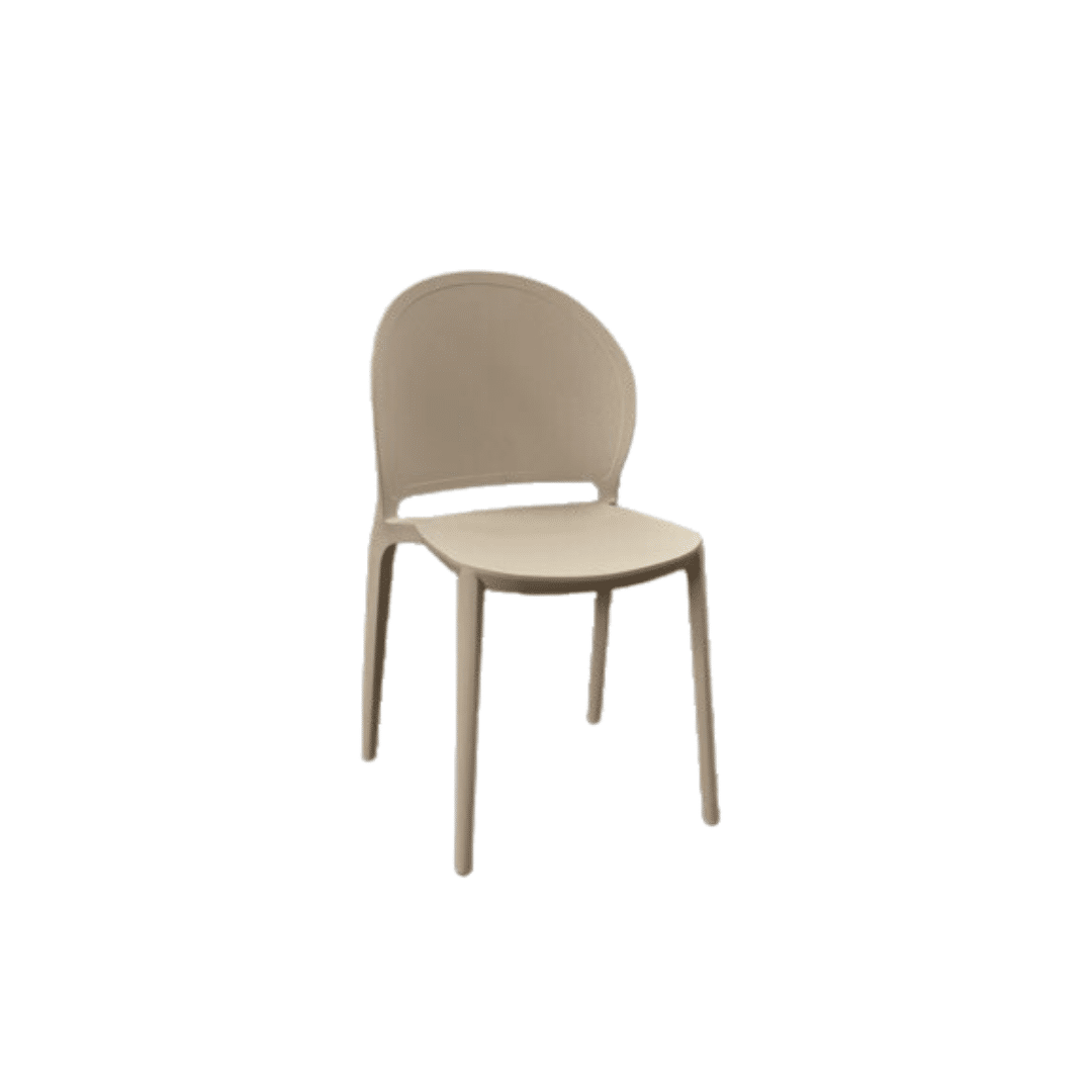 Set 4 scaune TONDO -POLIPROPILENA-HORECA - BEJ TAUPE - 4 BUCATI