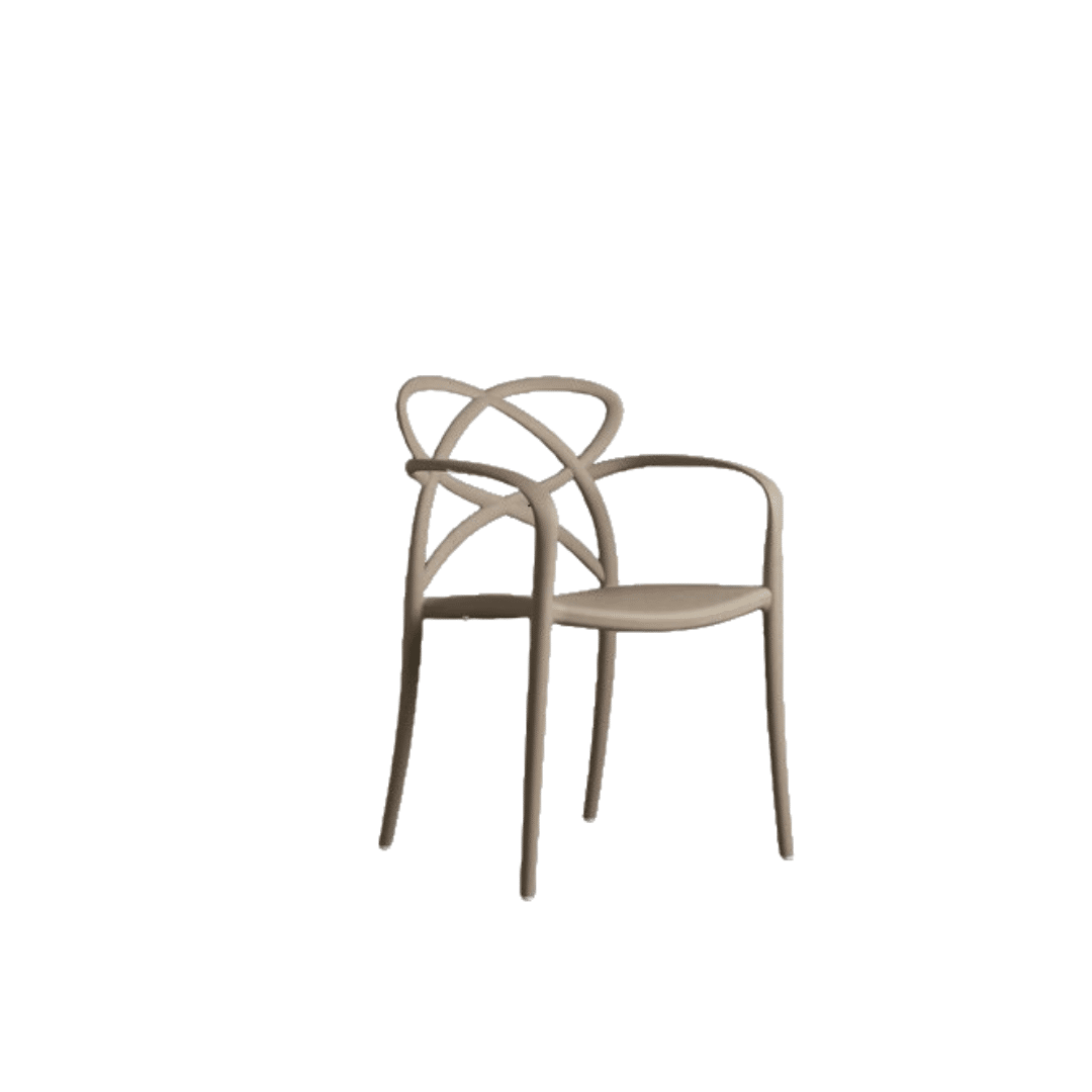 SET 4 SCAUNE CU BRATE INFINITY -POLIPROPILENA-HORECA - BEJ TAUPE