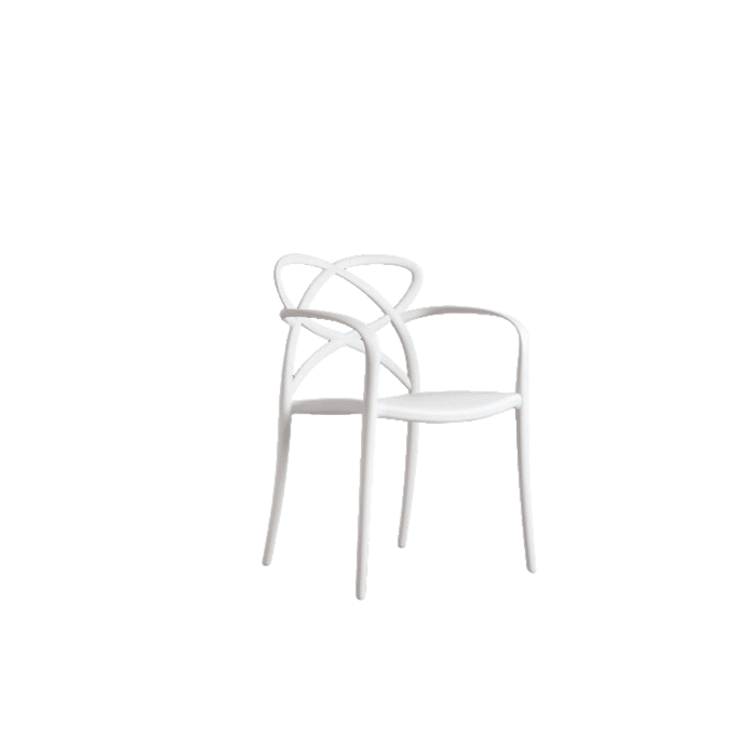 SET 4 SCAUNE CU BRATE INFINITY -POLIPROPILENA-HORECA - ALB
