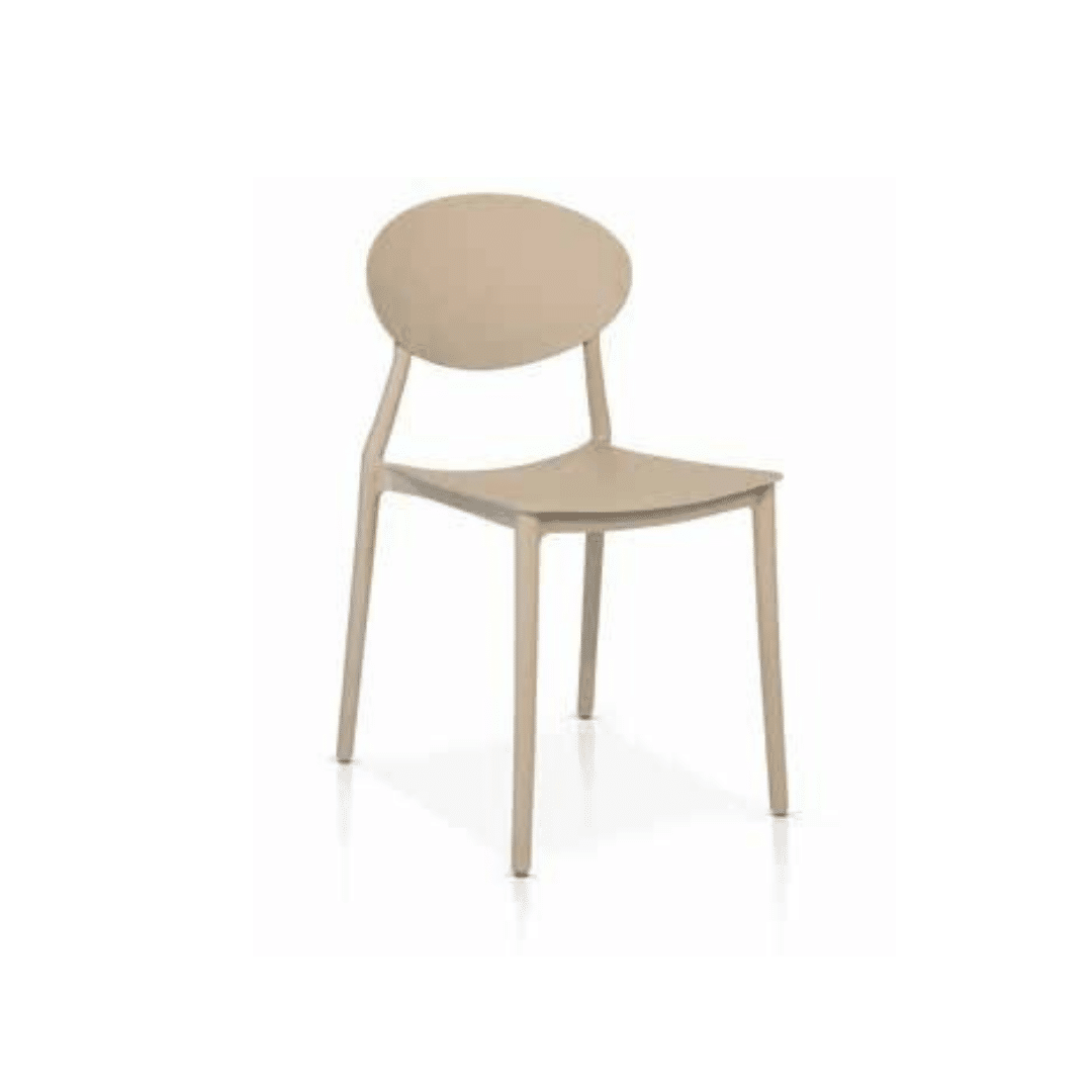 Set 4 scaune BOB -HORECA-POLIPROPILENA - BEJ TAUPE