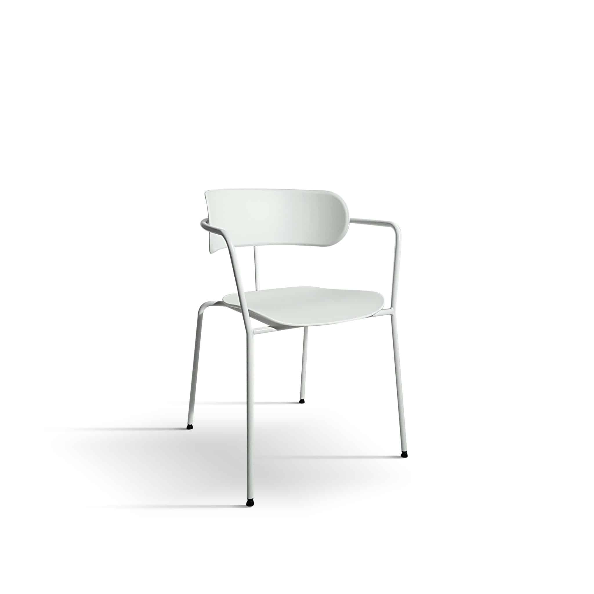 Set 4 scaune metalice MARSIGLIA -HORECA- h 76 cm - ALB