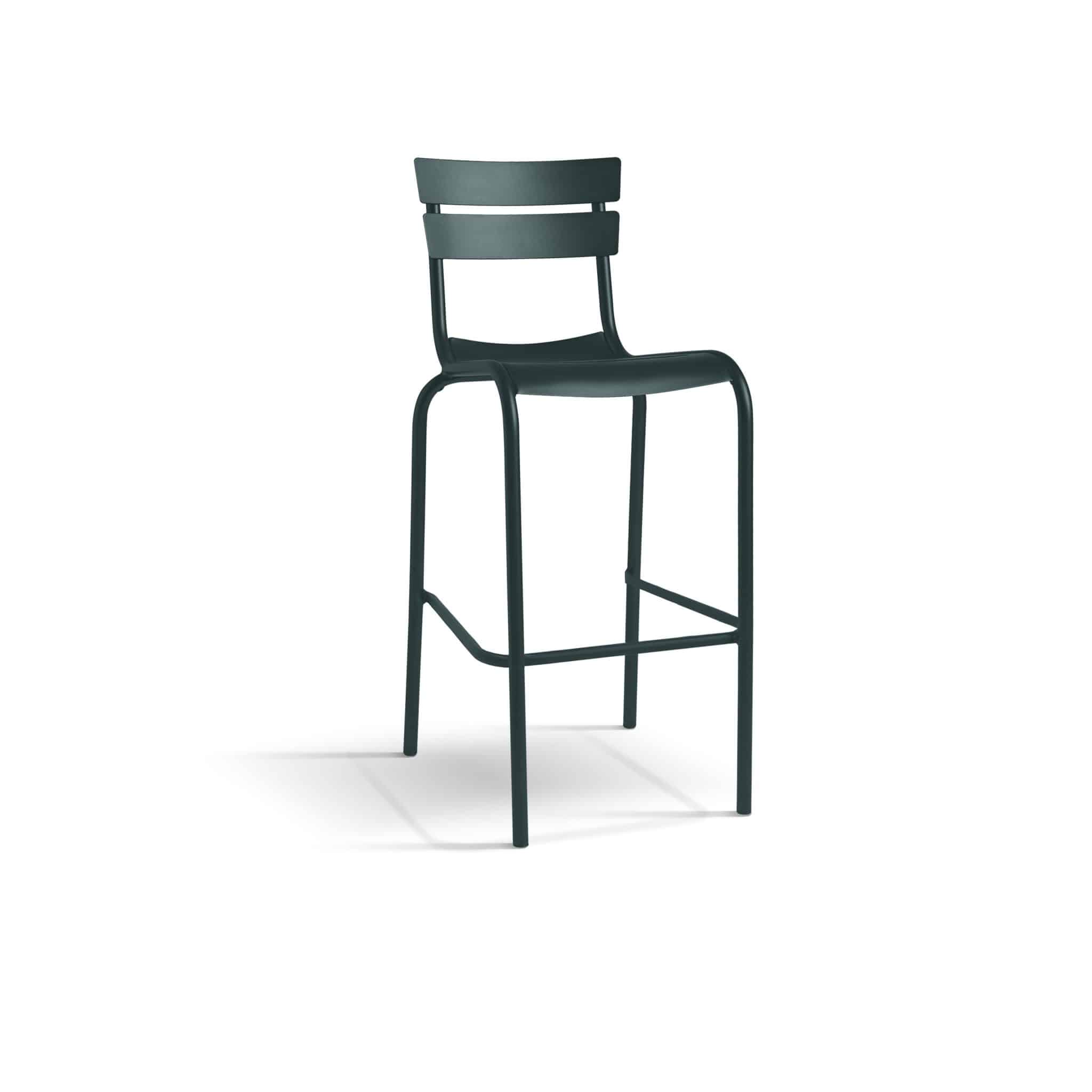 Set 4 scaune BAR aluminiu -HORECA- h 103 cm - GRI ANTRACIT