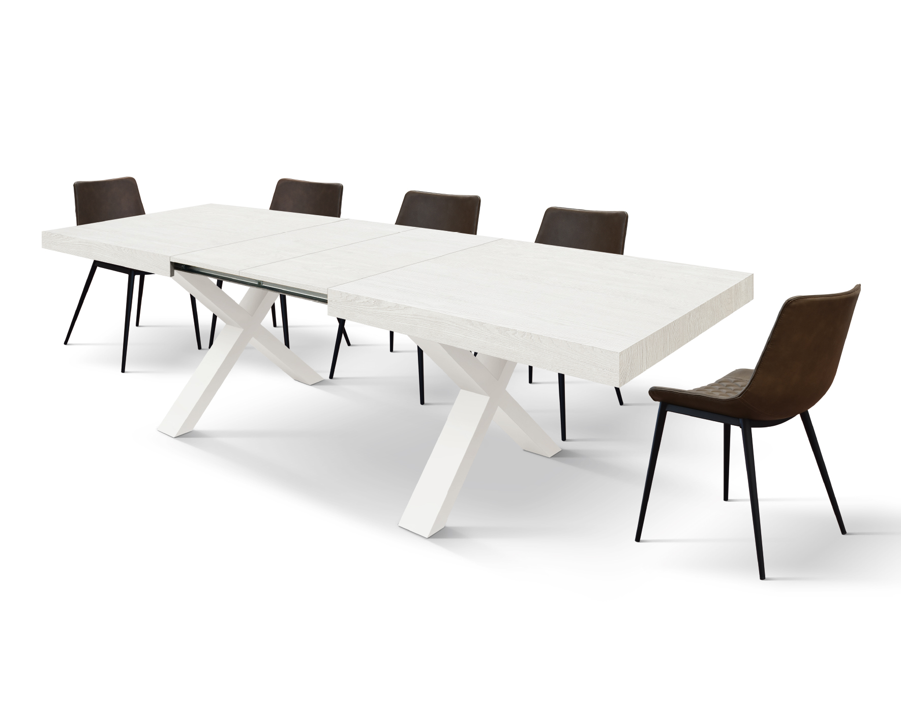 Masa Linda extensibila - BLAT ALB, PICIOR ALB - 160 cm / 90 cm / h 77