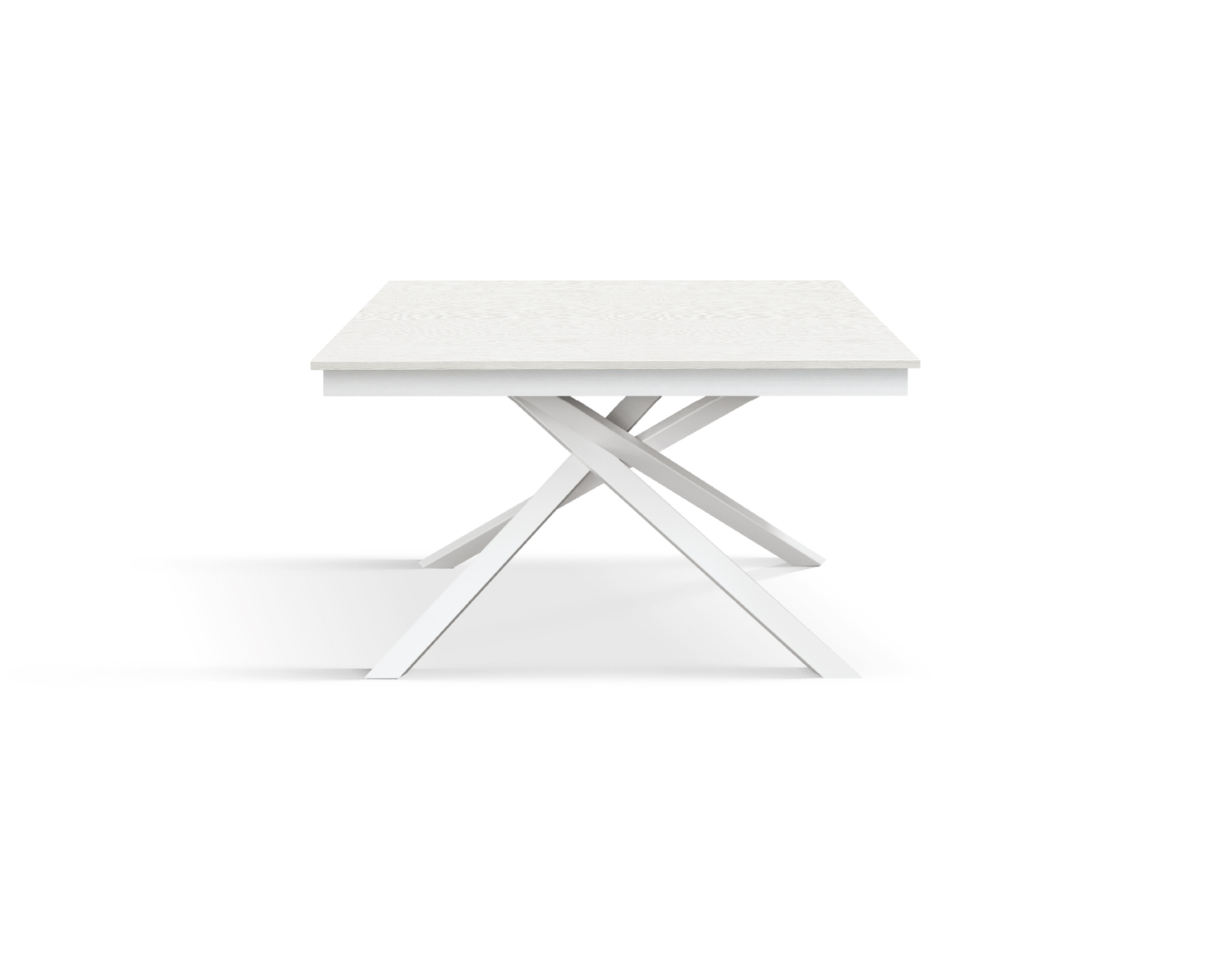 Masa Tiglio, blat extensibil pal laminat, picior metalic - BLAT ALB, PICIOR ALB - 120 cm / 80 cm