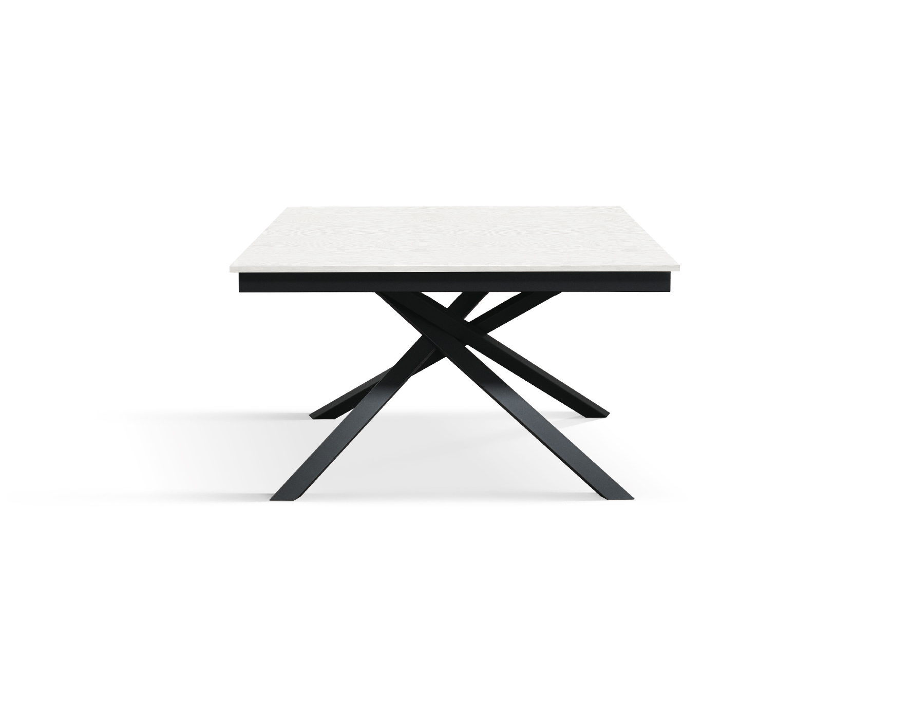Masa Tiglio, blat extensibil pal laminat, picior metalic - BLAT ALB, PICIOR GRI ANTRACIT - 120 cm / 80 cm