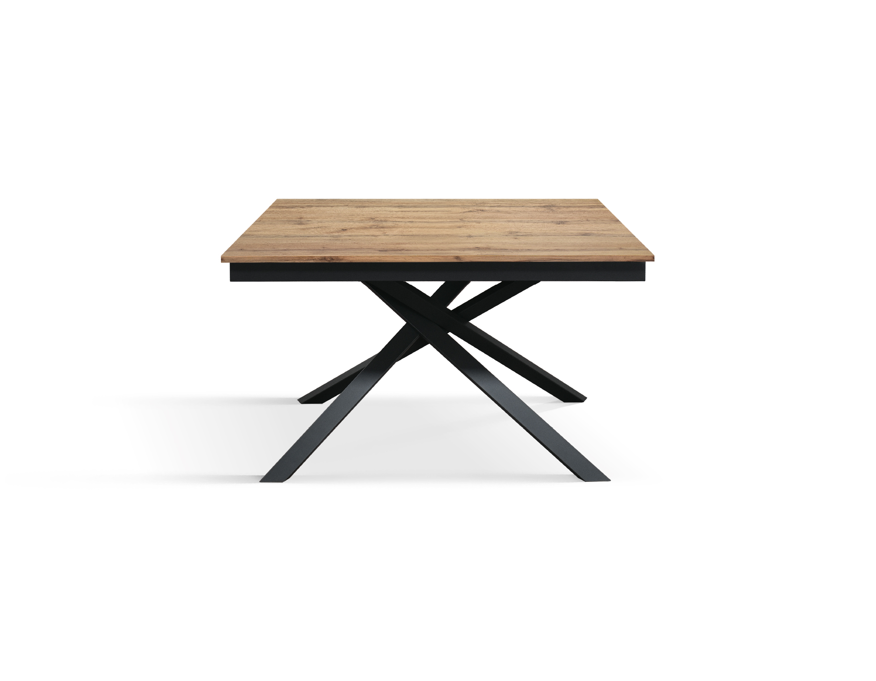 Masa Tiglio, blat extensibil pal laminat, picior metalic - BLAT STEJAR RUSTIC, PICIOR GRI ANTRACIT - 120 cm / 80 cm