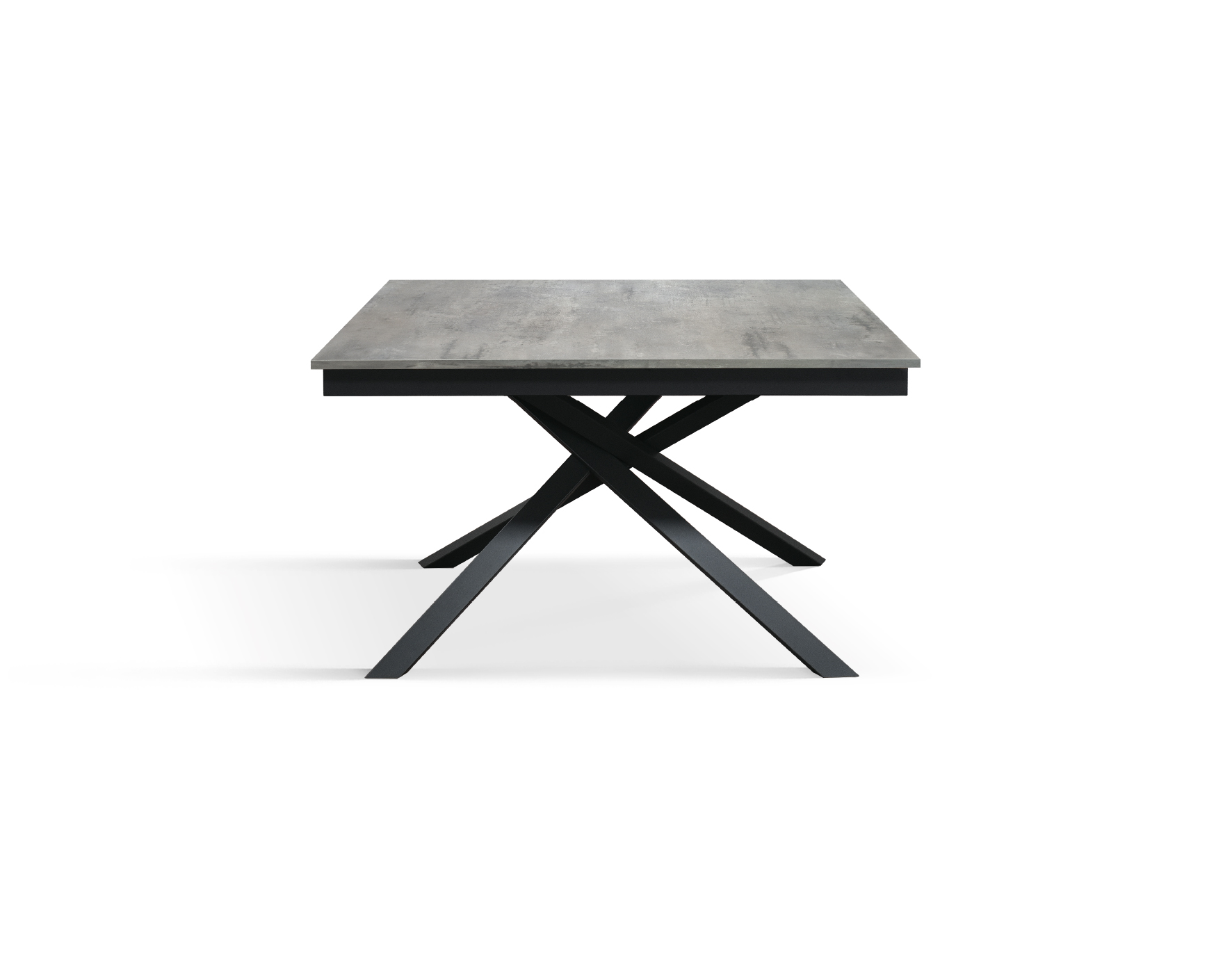 Masa Tiglio, blat extensibil pal laminat, picior metalic - BLAT GRI CIMENT, PICIOR GRI ANTRACIT - 120 cm / 80 cm