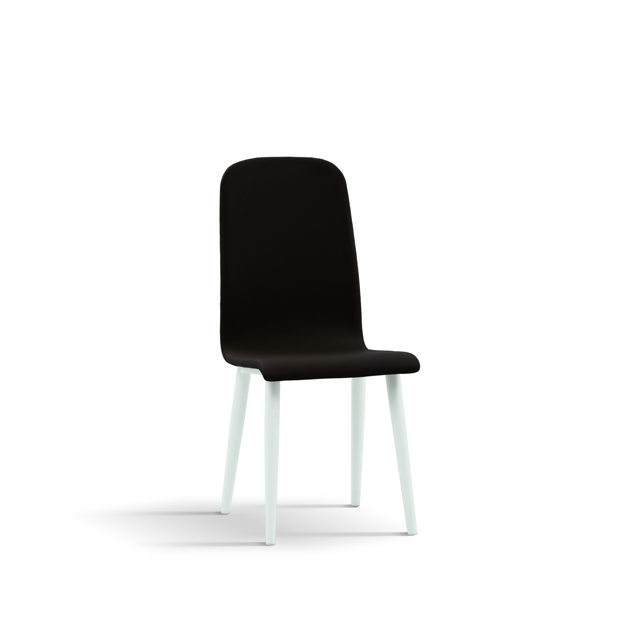 Scaun  Arianna, imitatie piele si picior metalic alb - MARO - PIELE ECOLOGICA - ALB