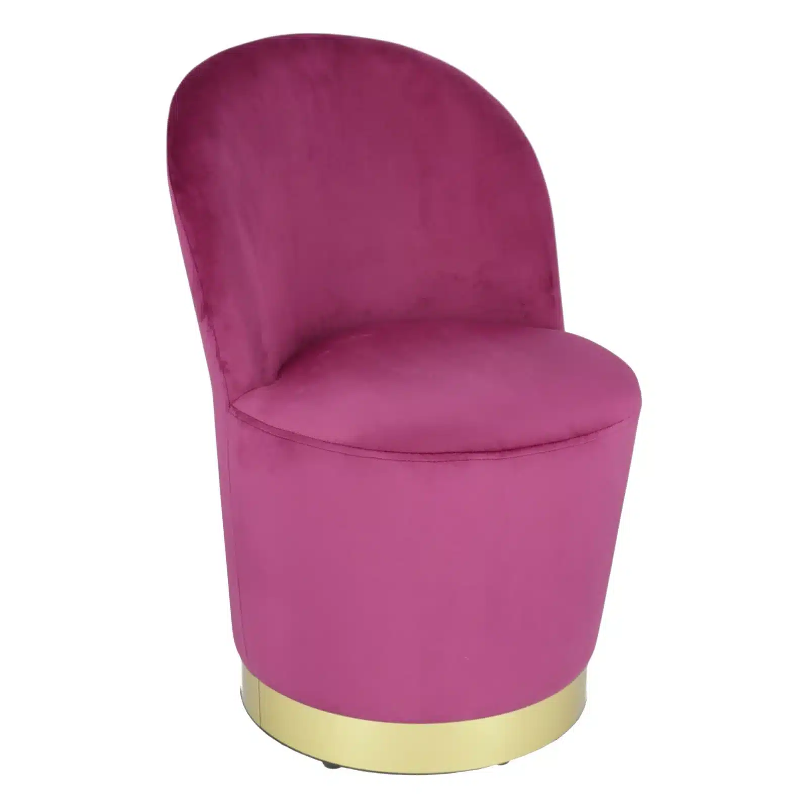 Fotoliu Glamour din catifea cu baza aurie, design elegant - ROZ FUCSIA