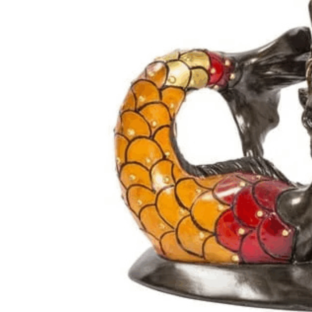 lampa de masa tiffany mermaid h 19 cm