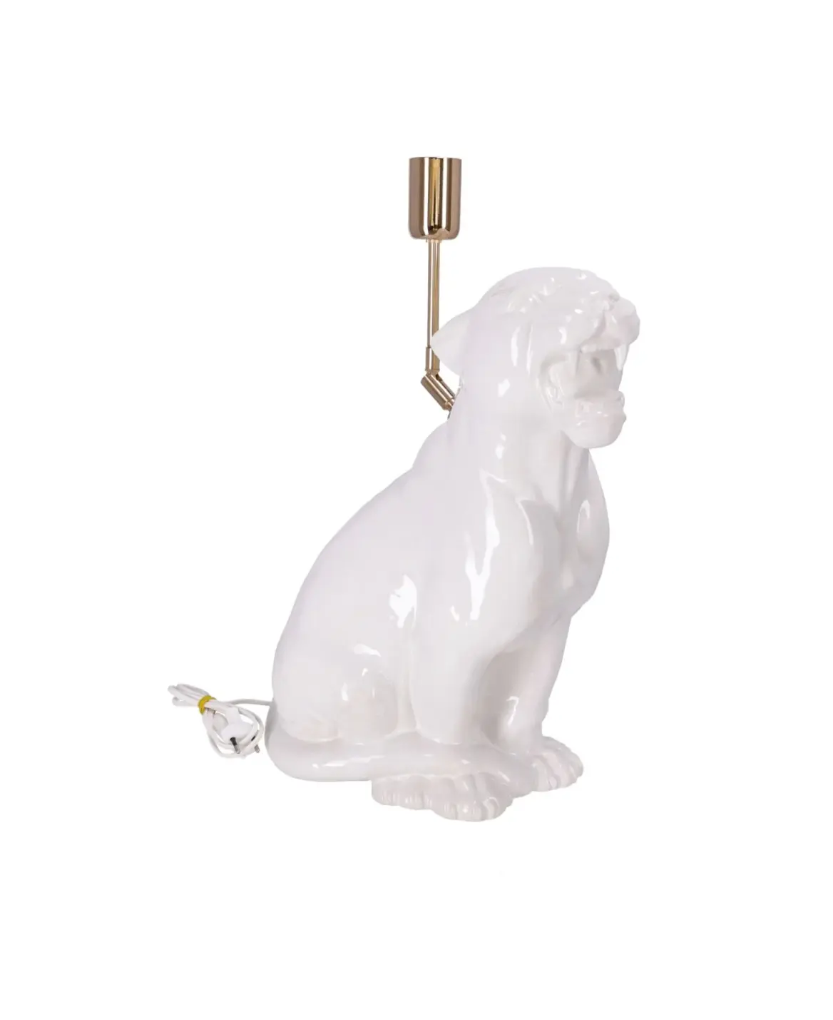 lampa ceramica leopard alb h 45 cm