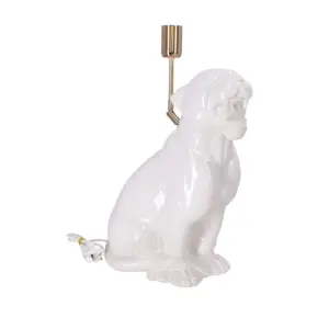 lampa ceramica leopard alb h 45 cm