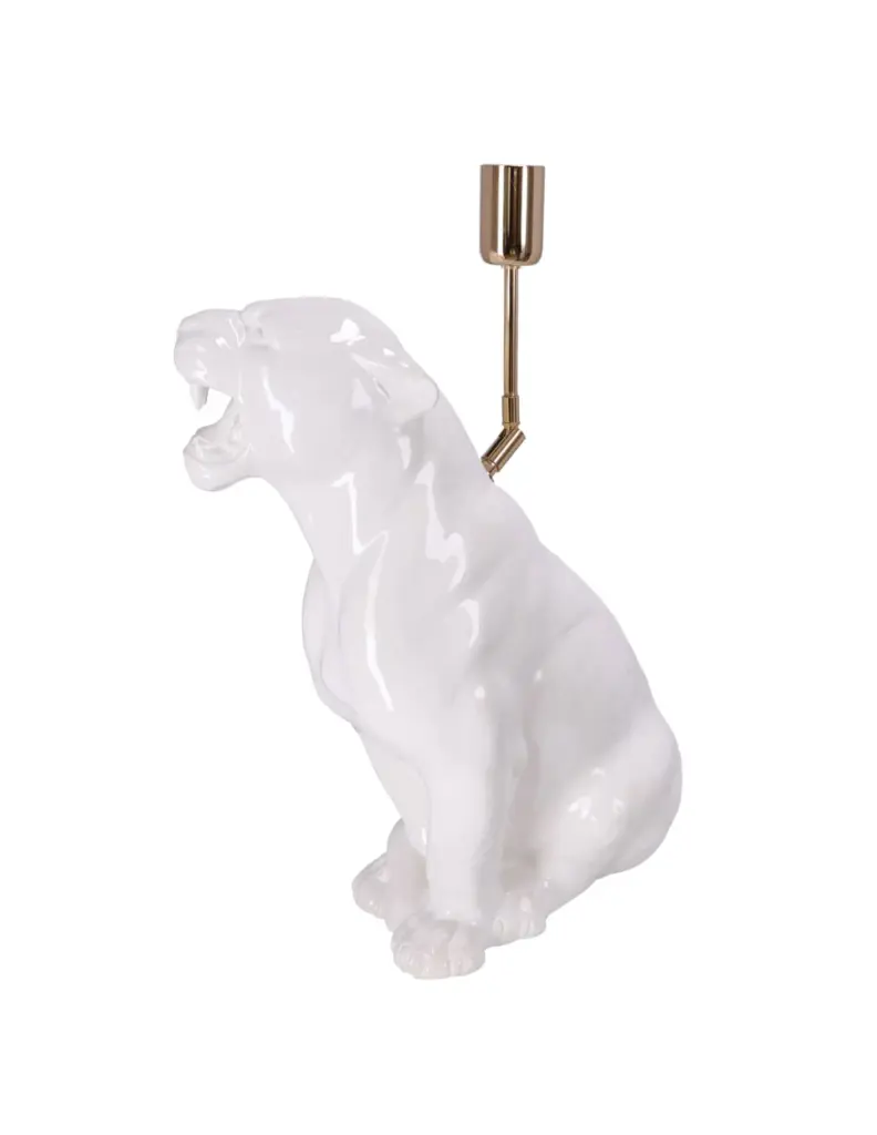 lampa ceramica leopard alb h 45 cm