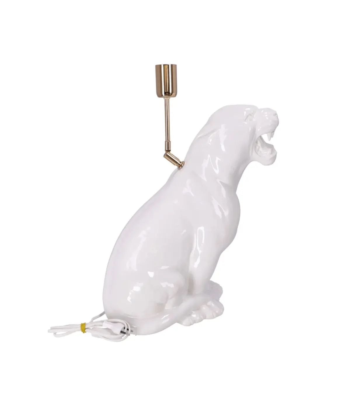 lampa ceramica leopard alb h 45 cm