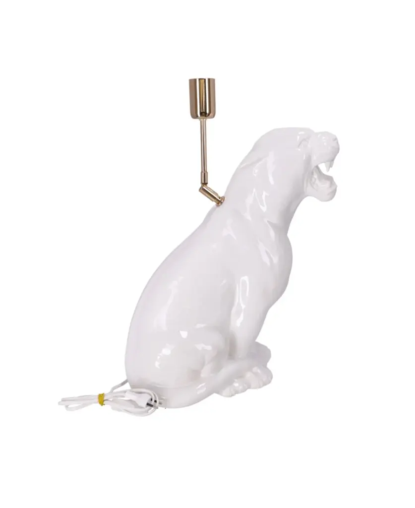 lampa ceramica leopard alb h 45 cm