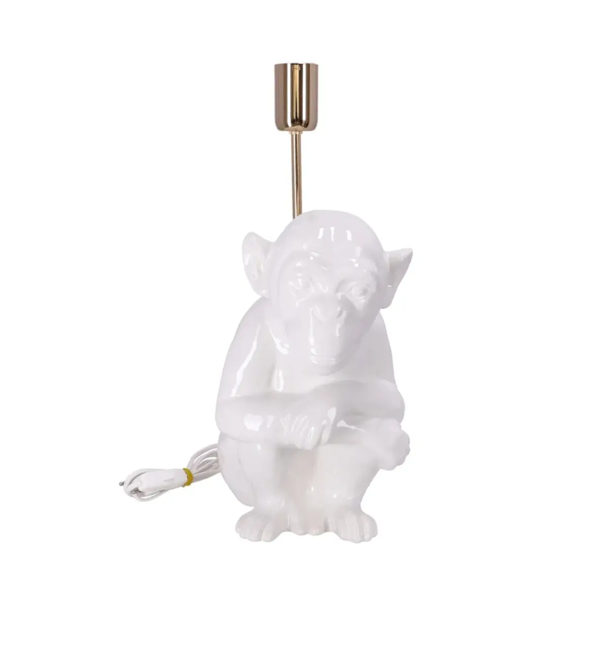 lampa ceramica maimuta alba h 35 cm