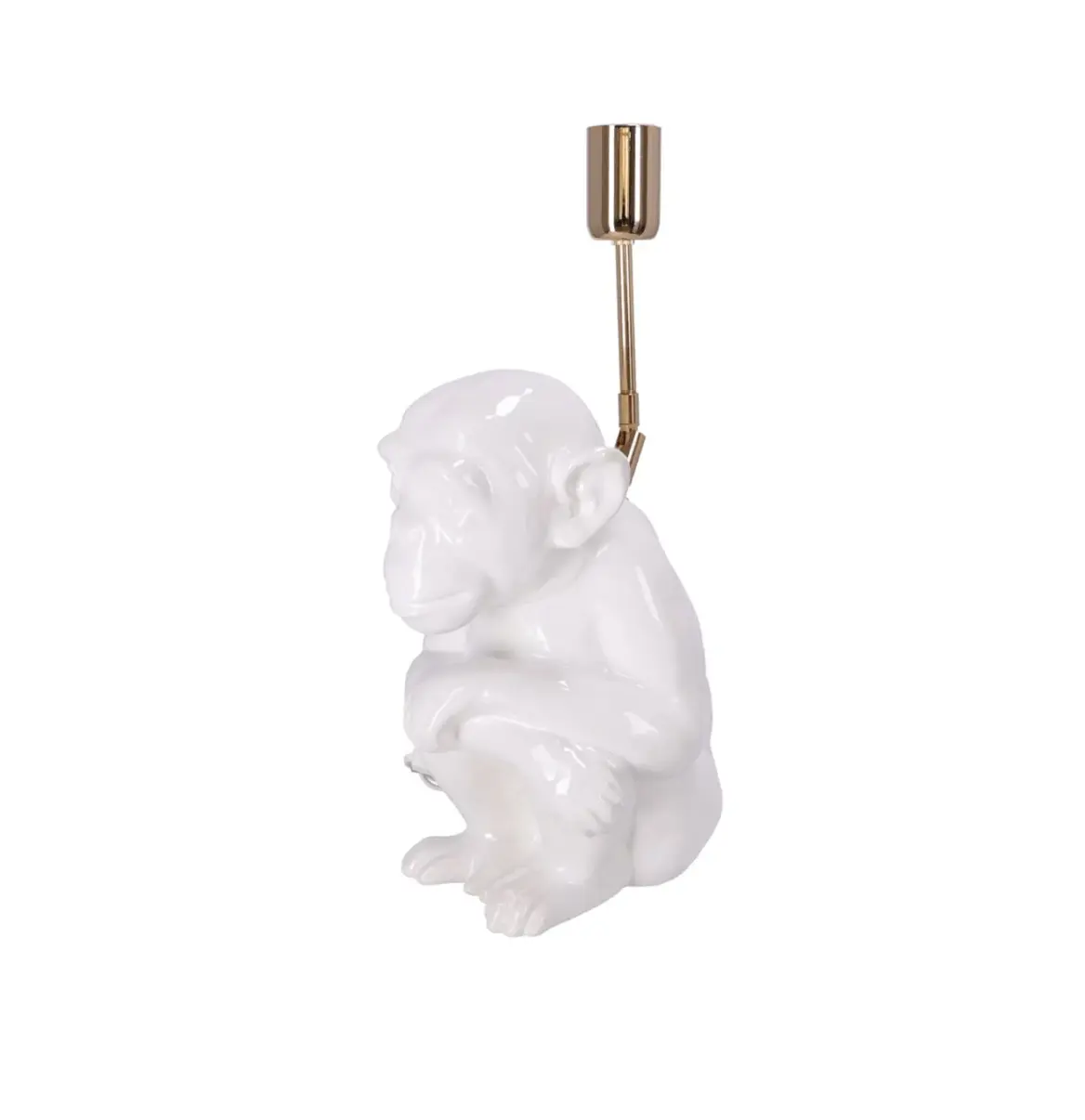 lampa ceramica maimuta alba h 35 cm