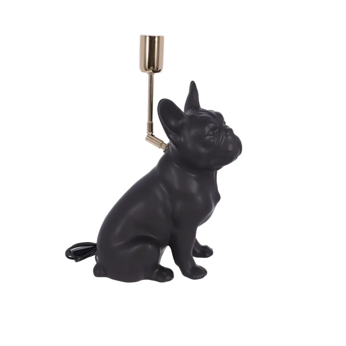 lampa ceramica bulldog negru mat h 35 cm