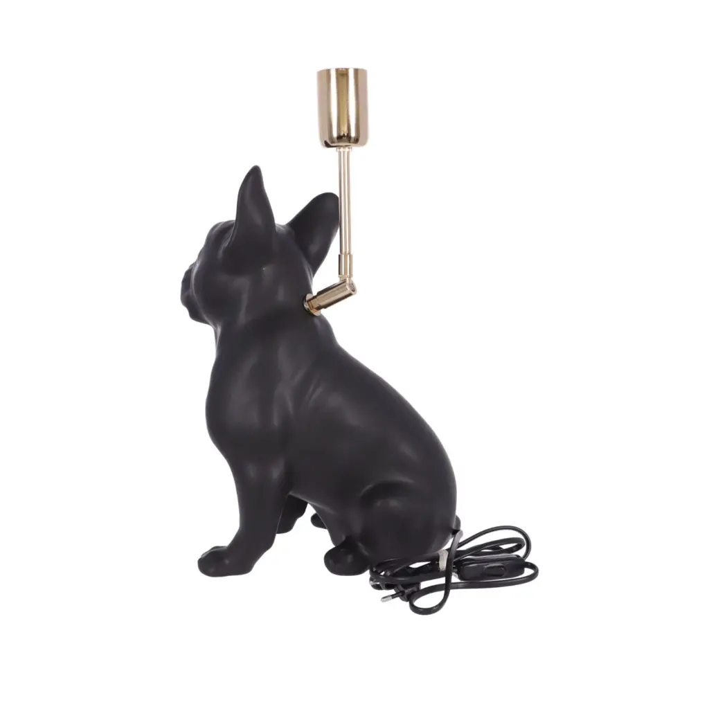 lampa ceramica bulldog negru mat h 35 cm