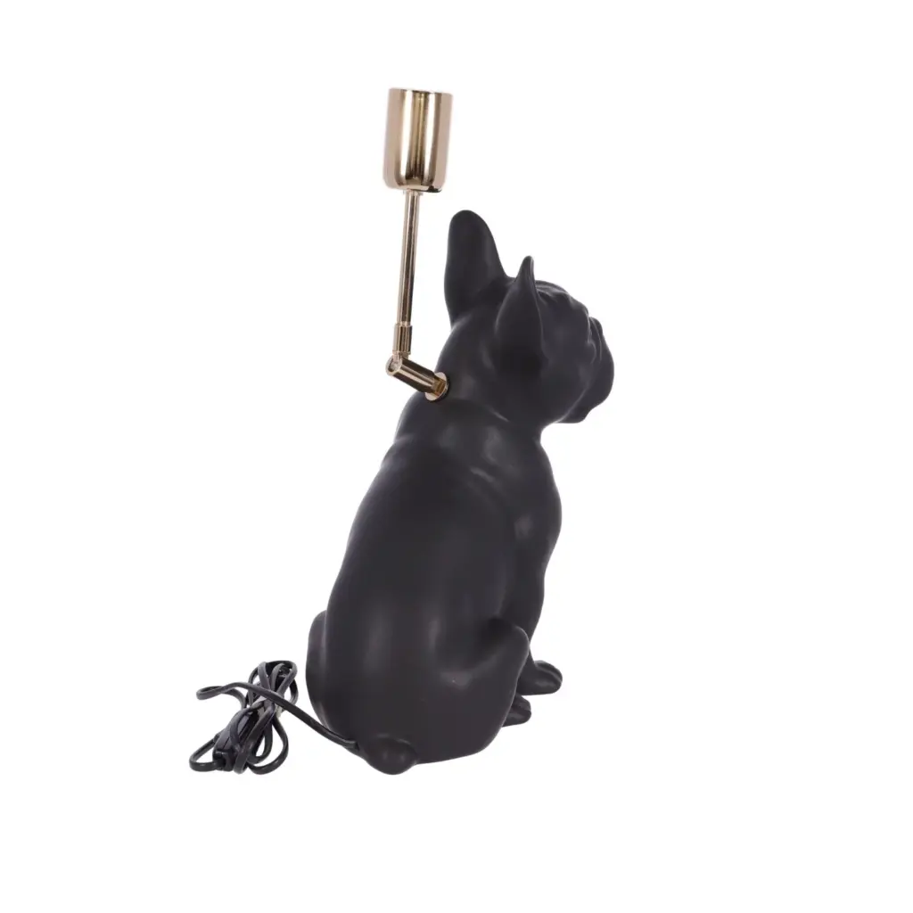 lampa ceramica bulldog negru mat h 35 cm