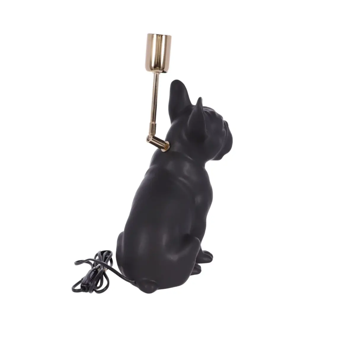 lampa ceramica bulldog negru mat h 35 cm