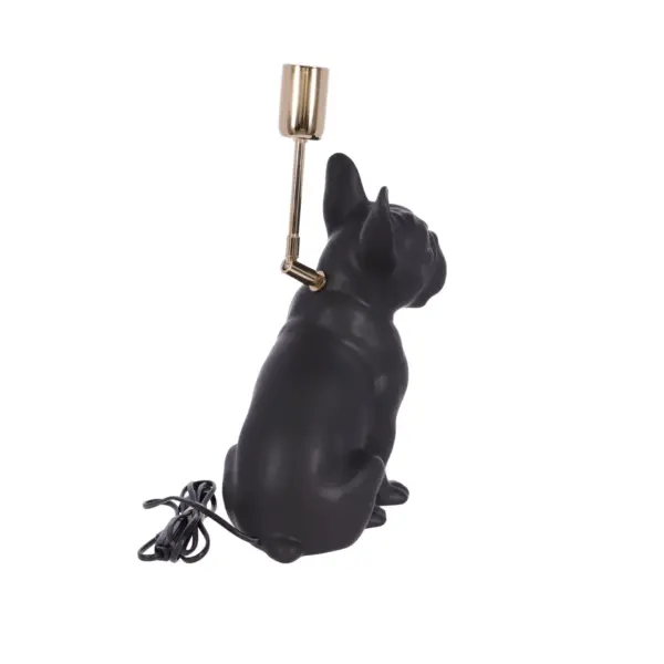 lampa ceramica bulldog negru mat h 35 cm
