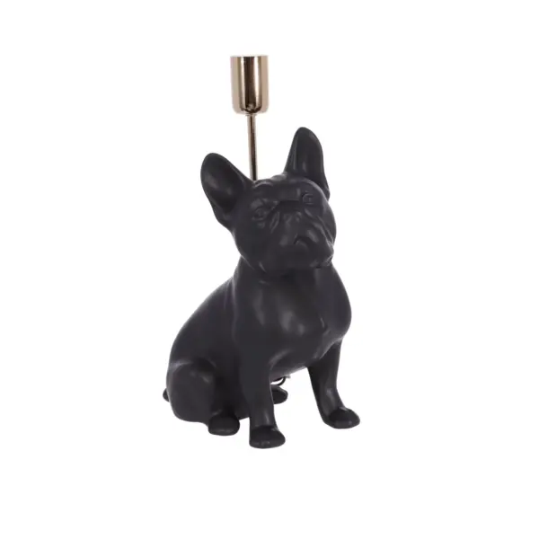 lampa ceramica bulldog negru mat h 35 cm