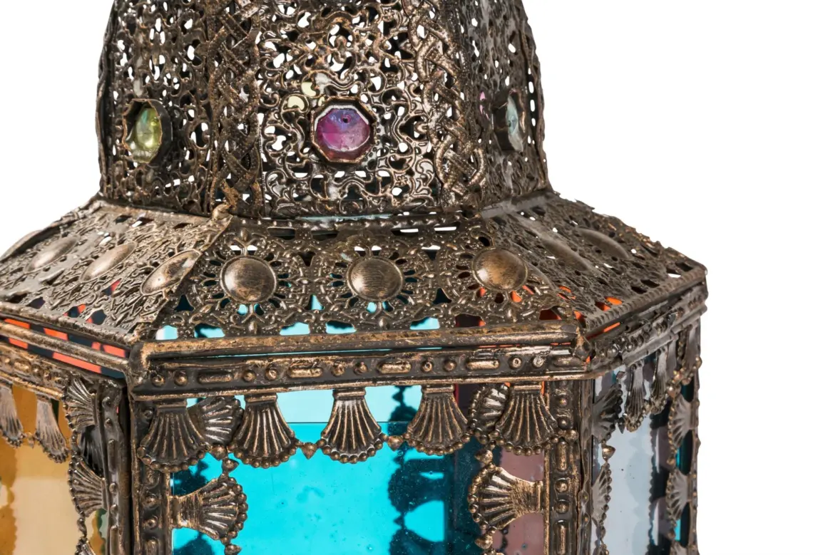 lampa de masa felinar glass h 40 cm