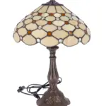 lampa de masa tiffany cream h 45 cm, abajur 30 cm