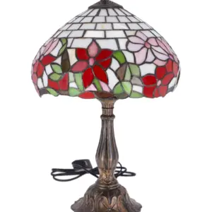 lampa de masa tiffany flower h 45 cm, abajur 30 cm