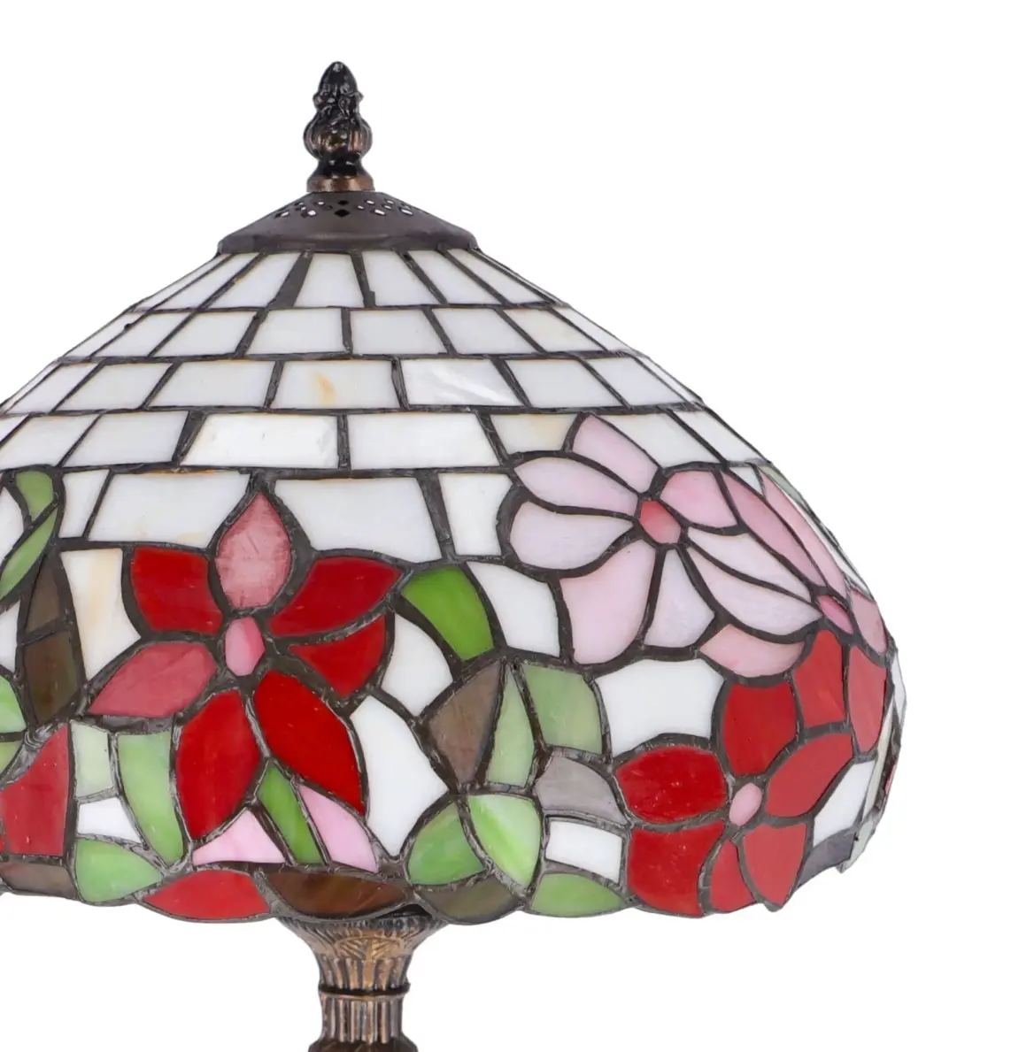 lampa de masa tiffany flower h 45 cm, abajur 30 cm