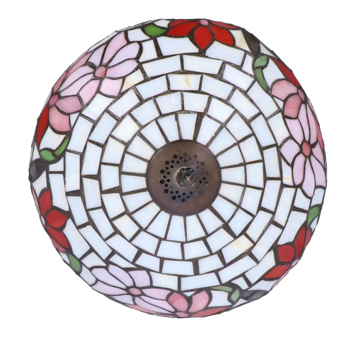 lampa de masa tiffany flower h 45 cm, abajur 30 cm