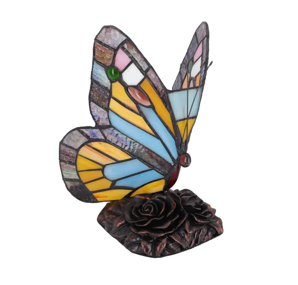 lampa de masa tiffany butterfly h 23 cm