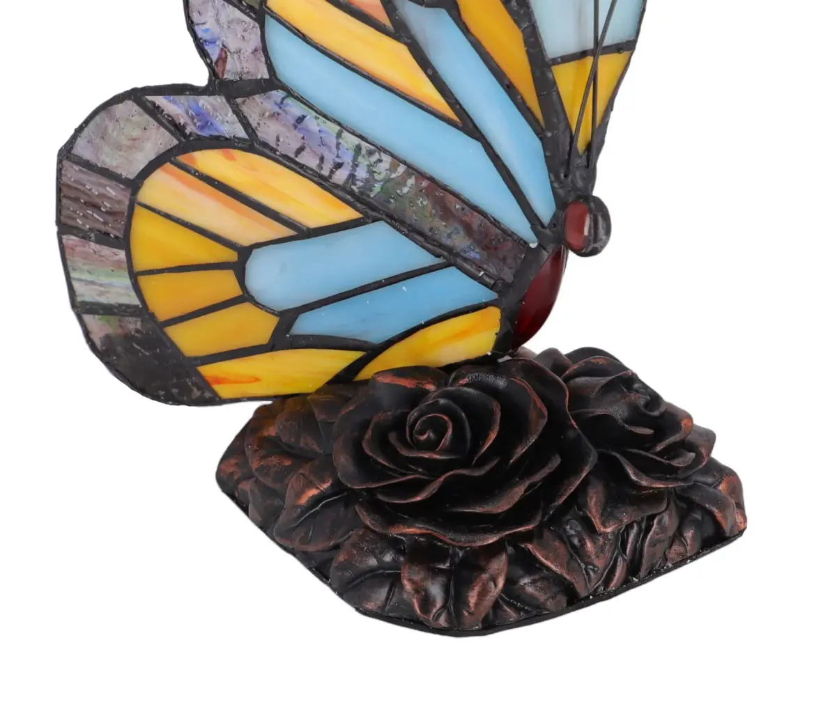 lampa de masa tiffany butterfly h 23 cm