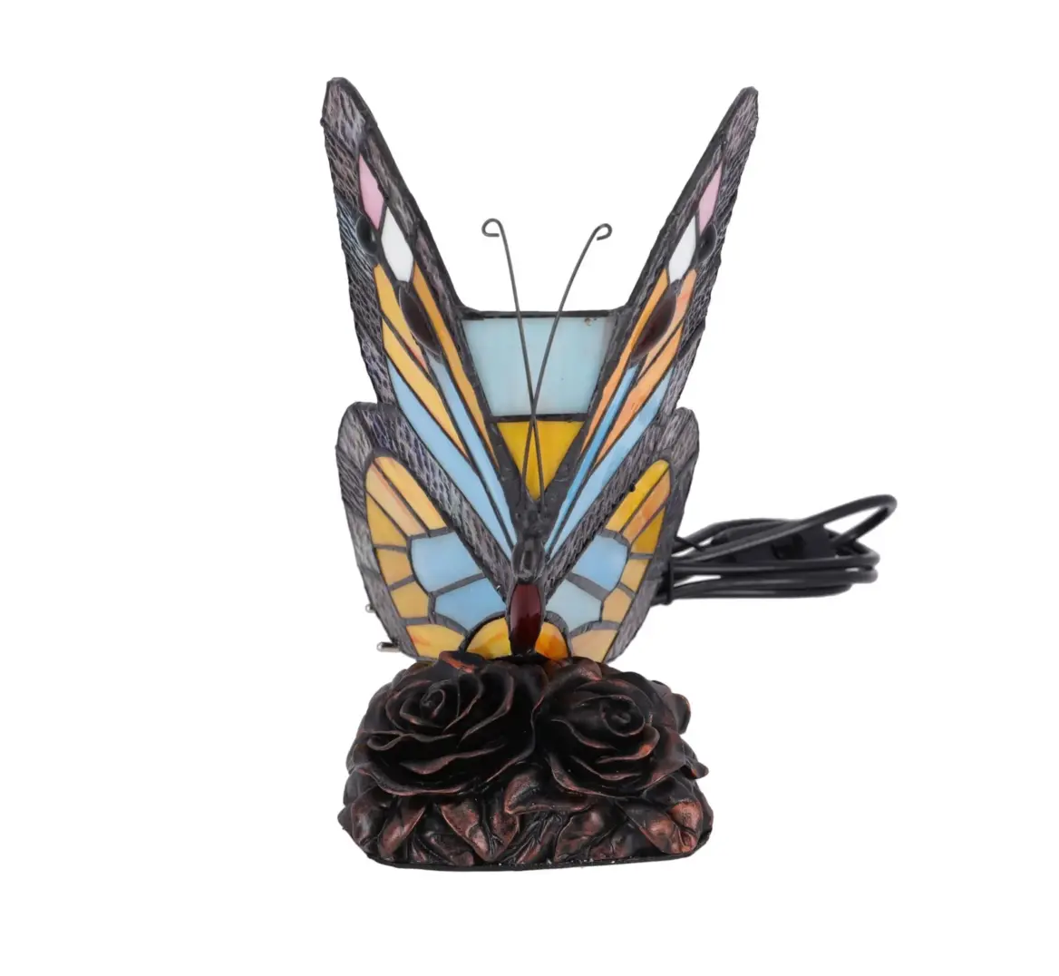 lampa de masa tiffany butterfly h 23 cm