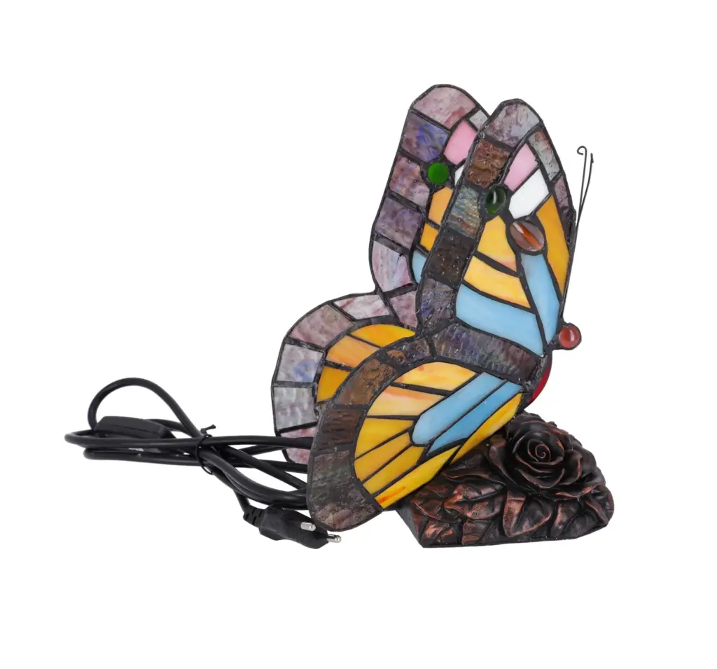 lampa de masa tiffany butterfly h 23 cm