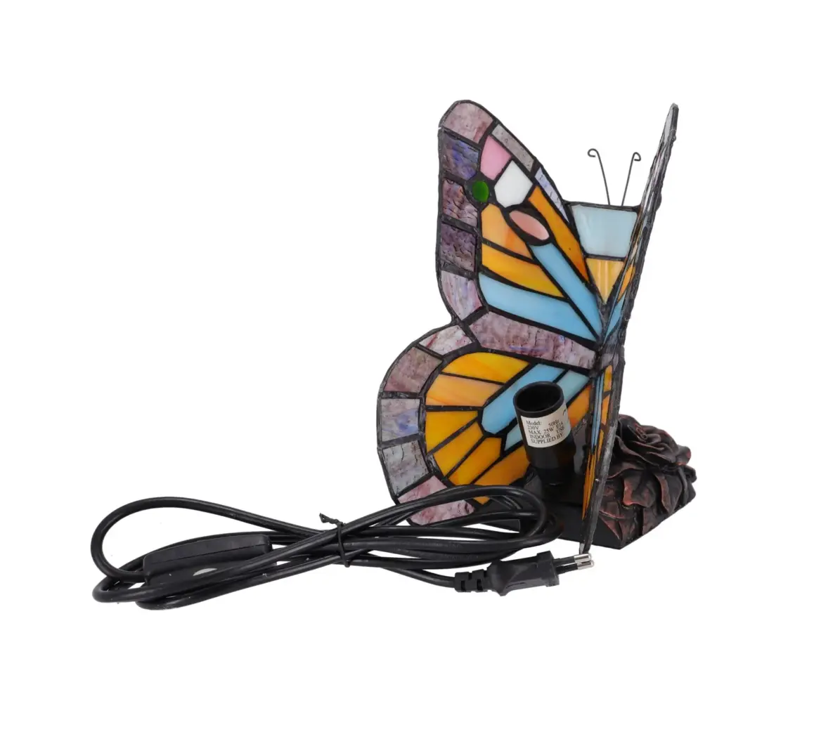 lampa de masa tiffany butterfly h 23 cm