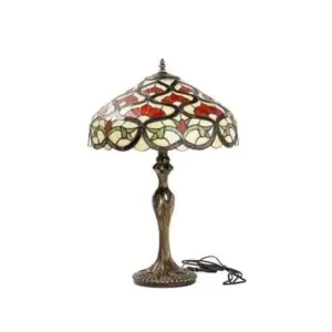 lampa de masa tiffany green h 62 cm, abajur 40 cm