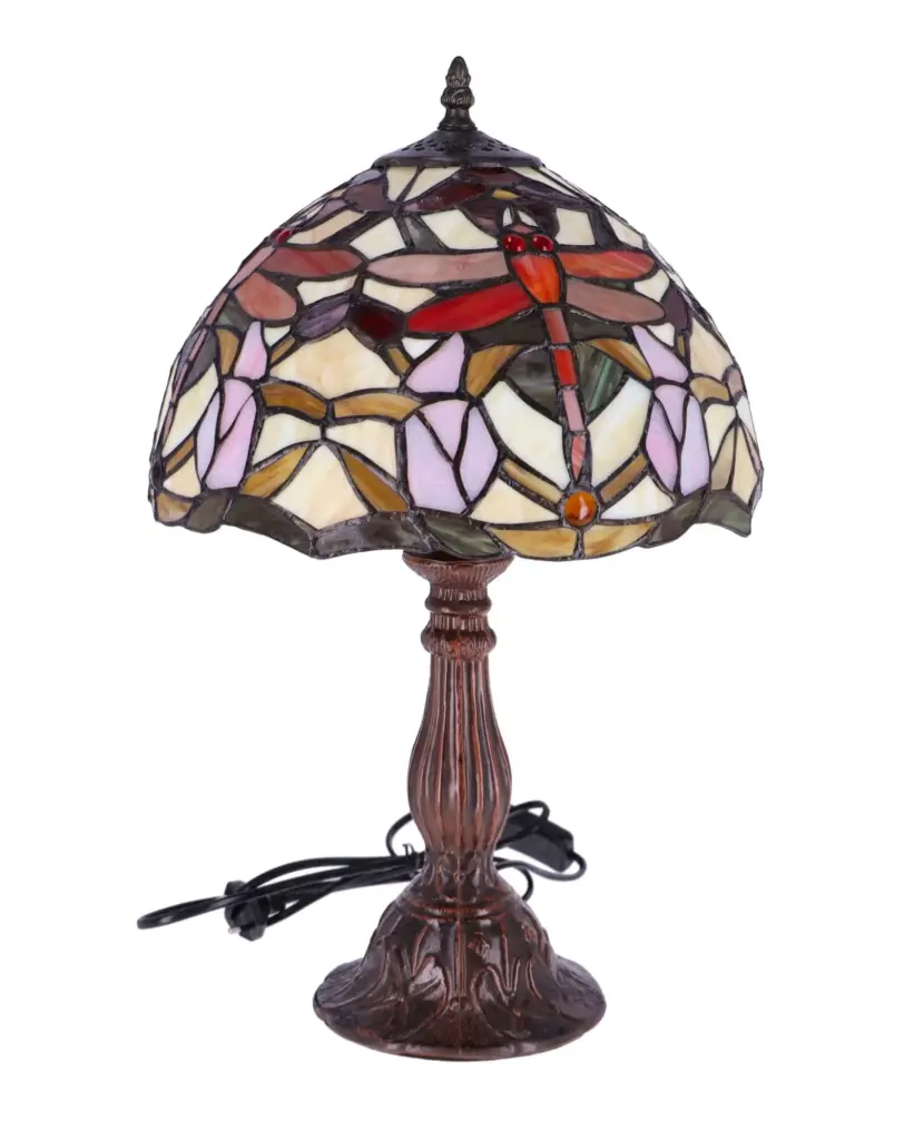 lampa de masa tiffany libelula h 45 cm ,abajur 30 cm