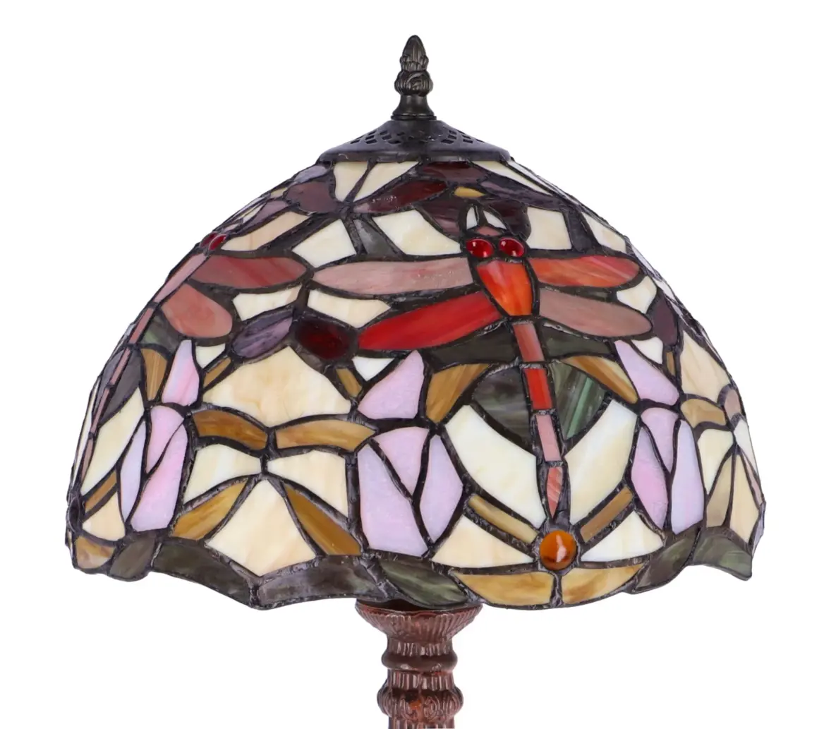 lampa de masa tiffany libelula h 45 cm ,abajur 30 cm