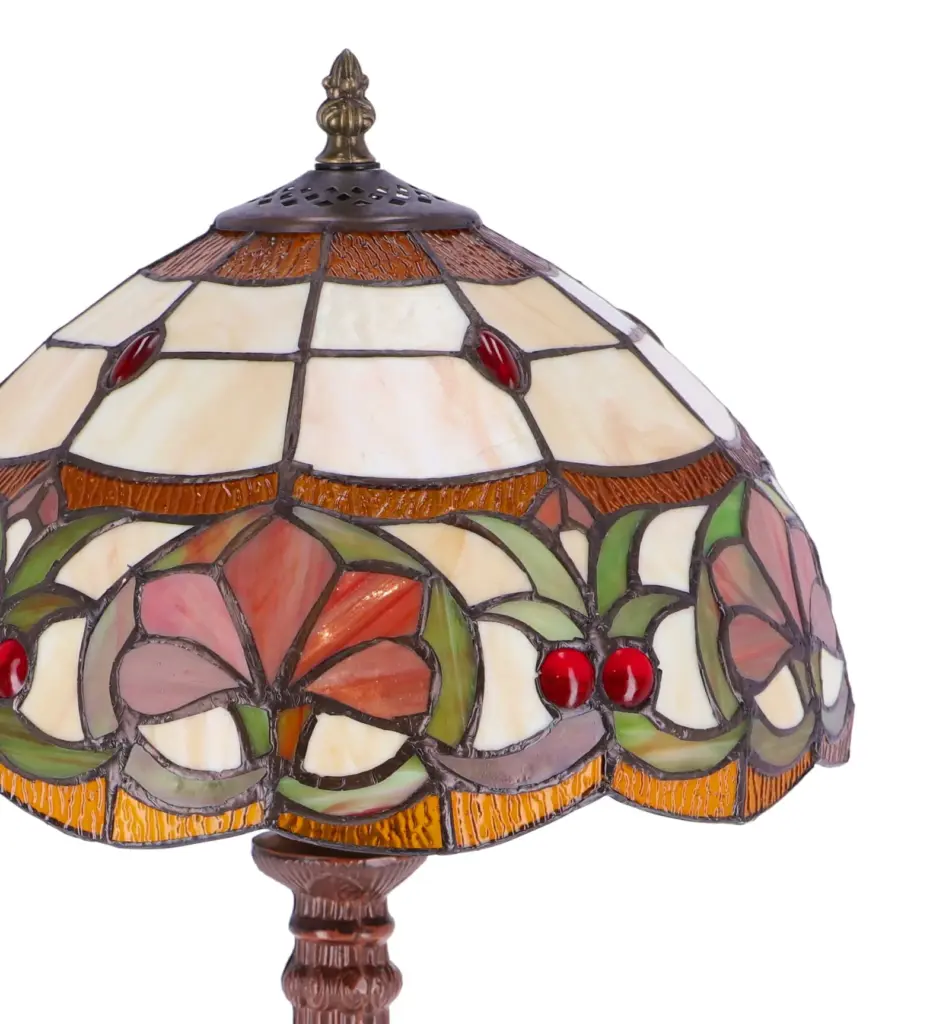 lampa de masa tiffany lotus h 45 cm, abajur 30 cm