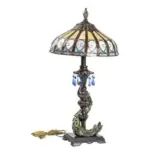 lampa de masa tiffany paun h 72 cm